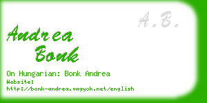 andrea bonk business card